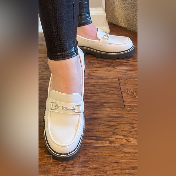 Corkys Cream Loafers with Black Soles - Picture 2 of 6